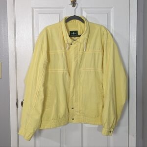 Vintage 90s Hunt Club Pale Yellow Zip and Button-Up‎ Track Jacket Size XL